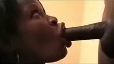 চালান হাইতিয়ান মিসি একটি বড় গামশু খাওয়াচ্ছে