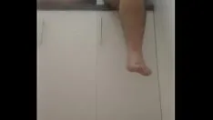 Play Vaibhav jerks off & cums whilst sitting on the bathroom vanity