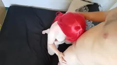 Afspelen POV pijpbeurt met magere roodharige tieneramateur